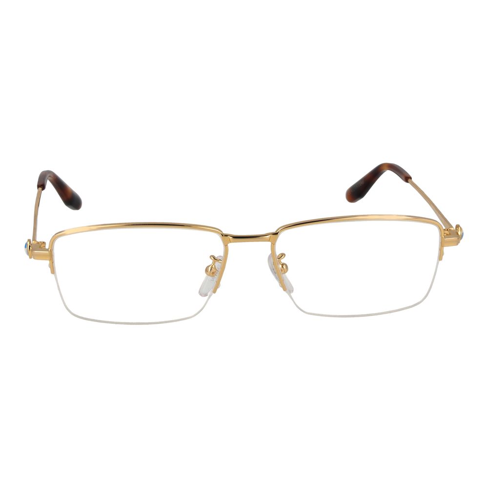 BMW Men's Optical Frames – Gold Half-Rim Design, 56mm