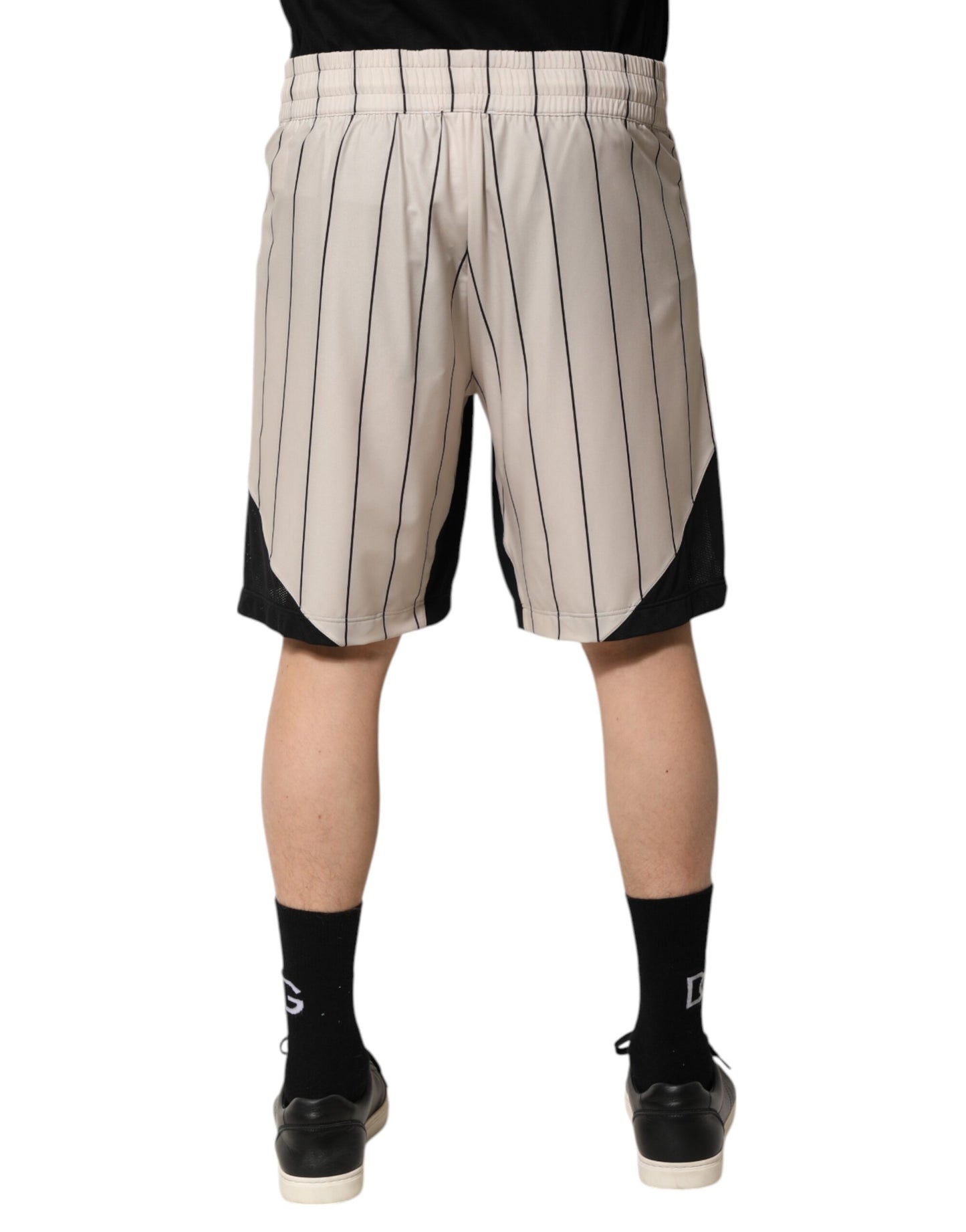 Dolce & Gabbana Off White Polyester DG Logo Sweatshorts