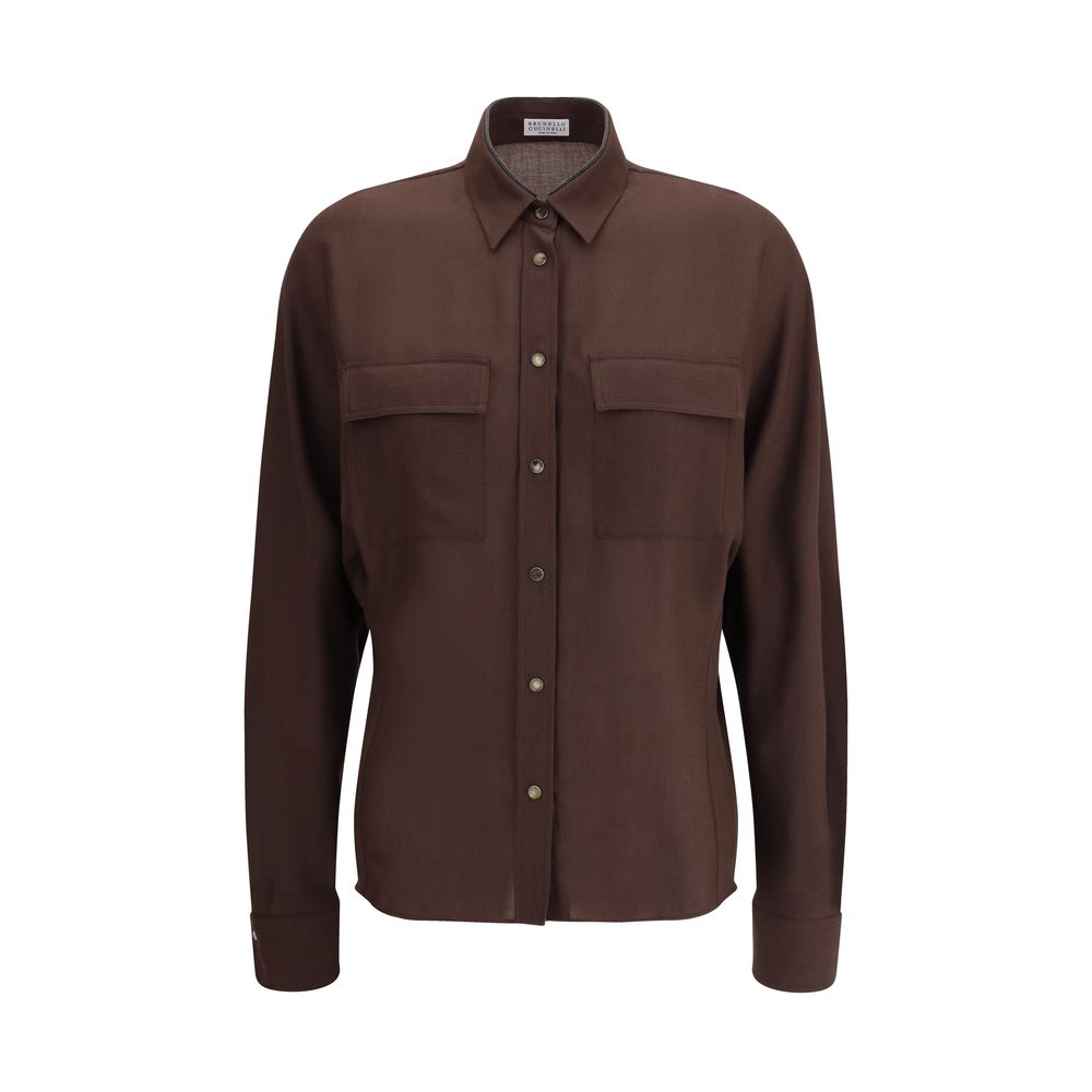 Brunello Cucinelli Embellished Collar Shirt