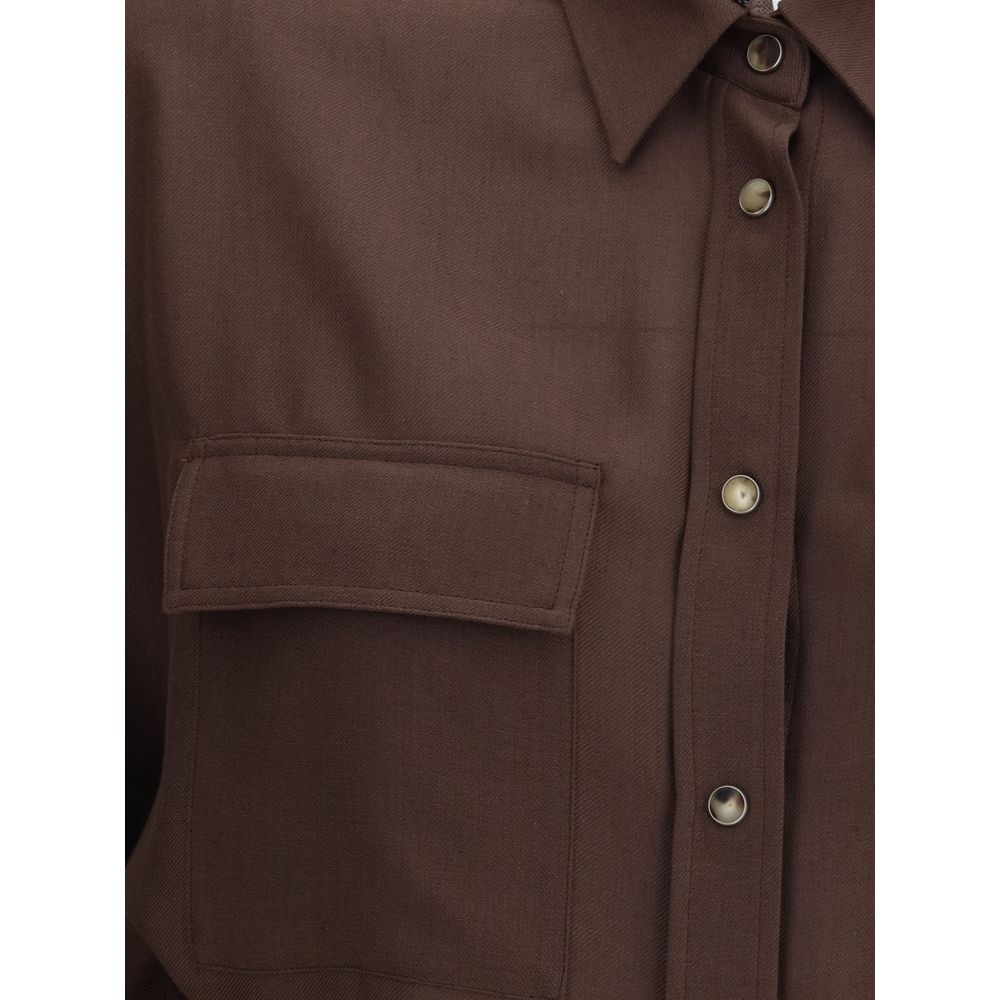 Brunello Cucinelli Embellished Collar Shirt