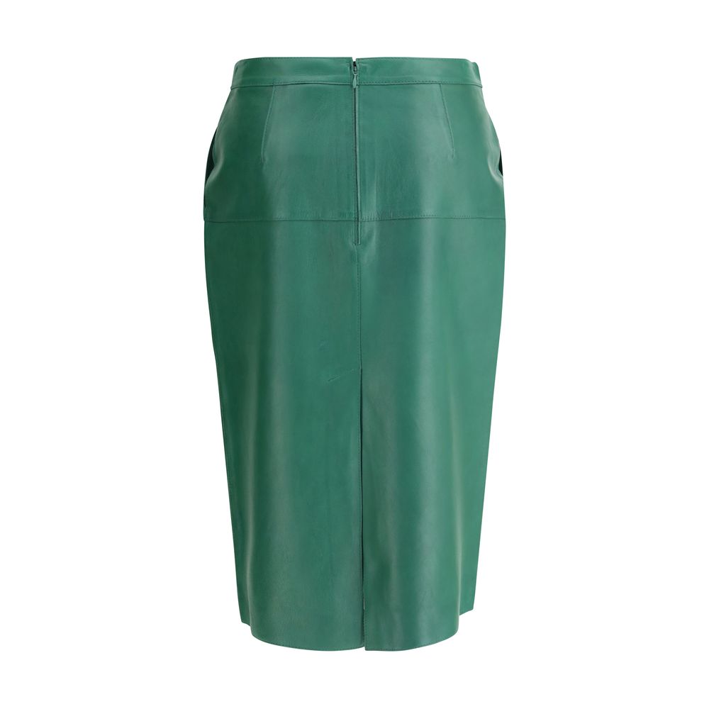 P.A.R.O.S.H. Leather Midi Skirt