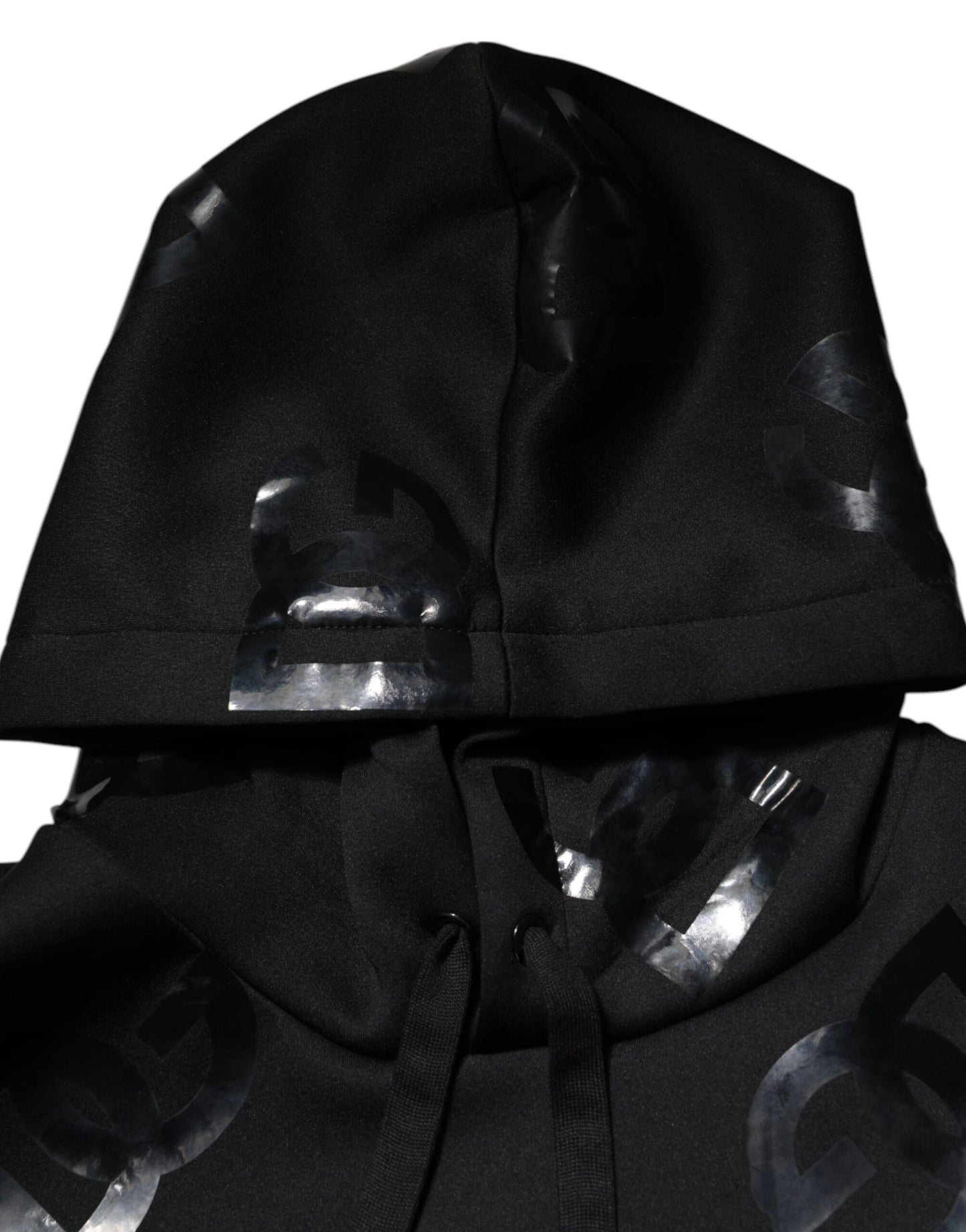 Dolce & Gabbana Black DG Logo Hoodie with Metallic Print