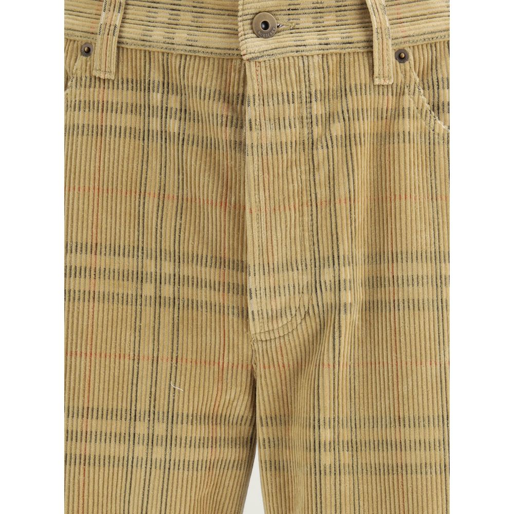 Burberry Velvet Ribbed Cotton Pants