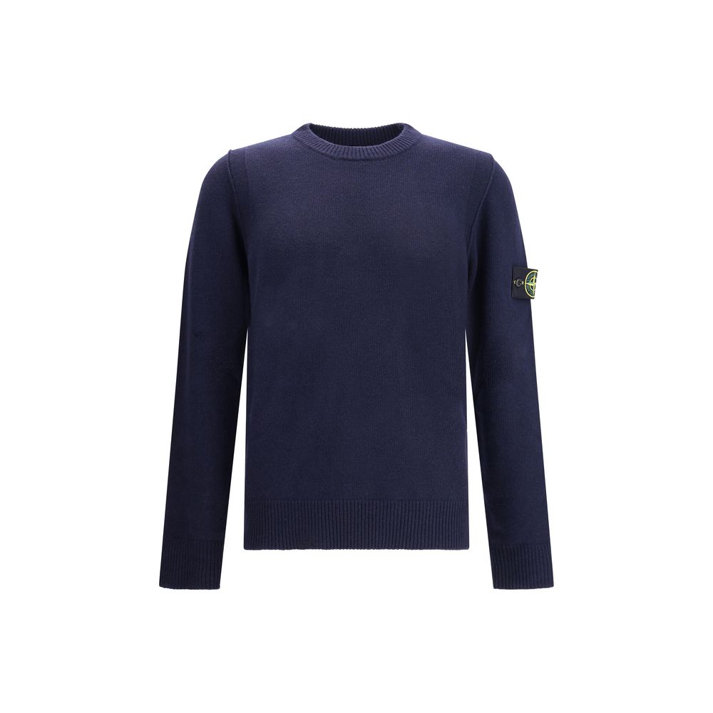 Stone Island Logoed Sweater - Classic Wool Design for Effortless Style