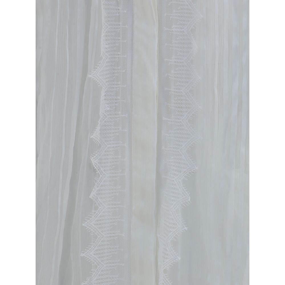 Chloé Ruffled Silk Muslin and Lace Blouse