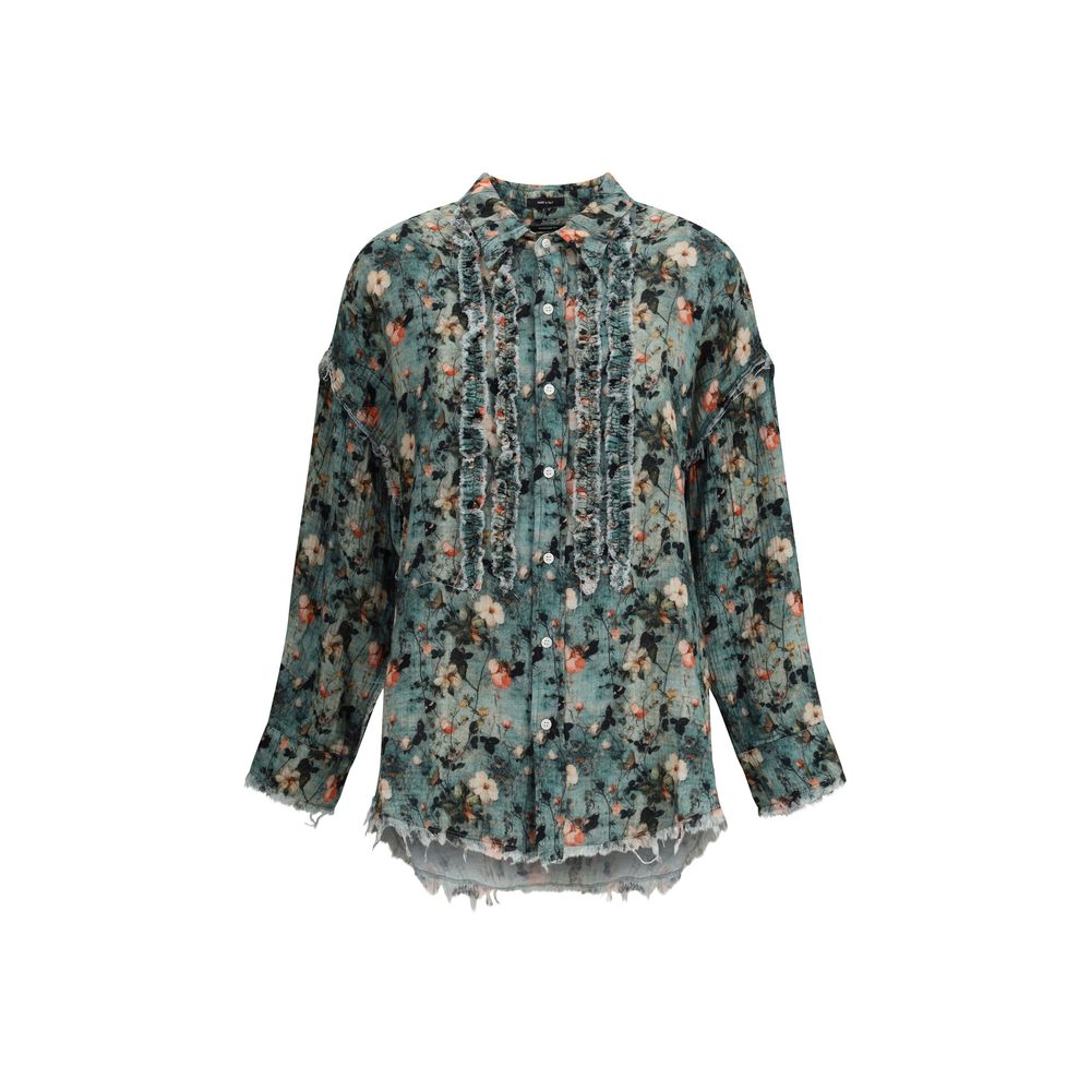 R13 Ruffle Floral Shirt
