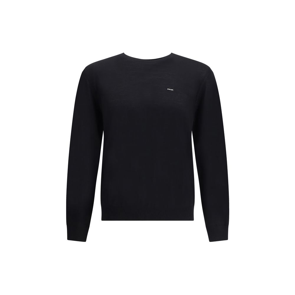 Prada C-Neck Knit: Luxurious Fleece Wool Craftsmanship