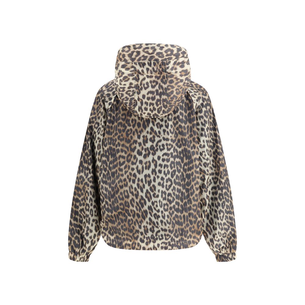 Ganni Leopard Raincoat Jacket