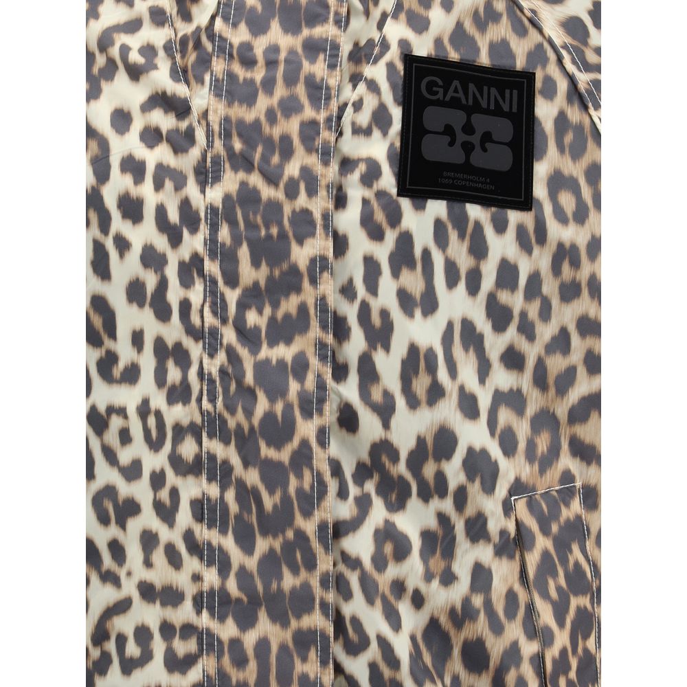 Ganni Leopard Raincoat Jacket