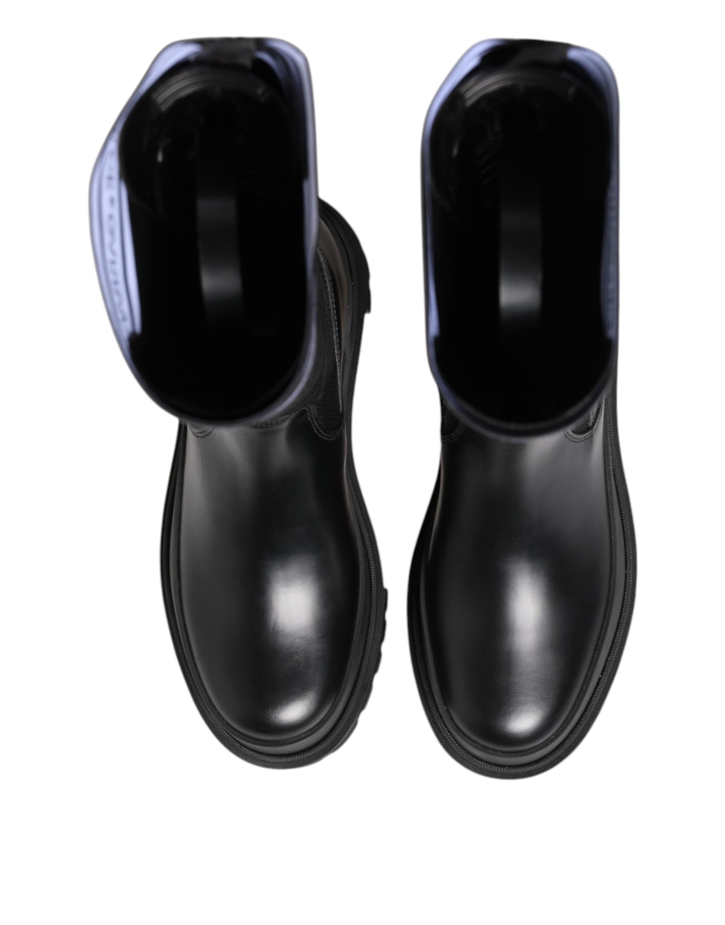 Dolce & Gabbana Black and White High-Top Sock Boots