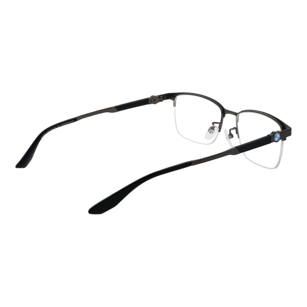 BMW Men's Gunmetal Half-Rim Optical Frames – 54mm