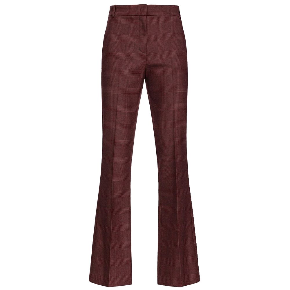 PINKO Red Prince of Wales Flared Trousers