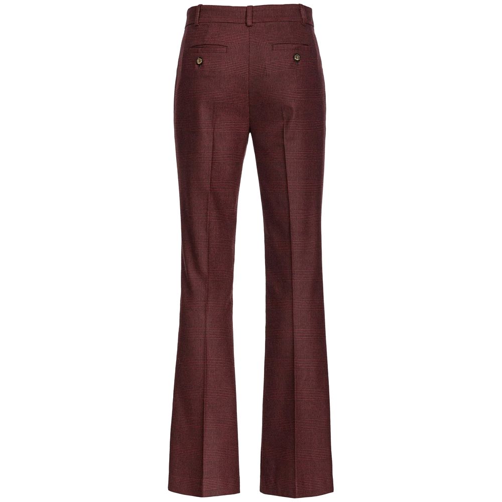 PINKO Red Prince of Wales Flared Trousers
