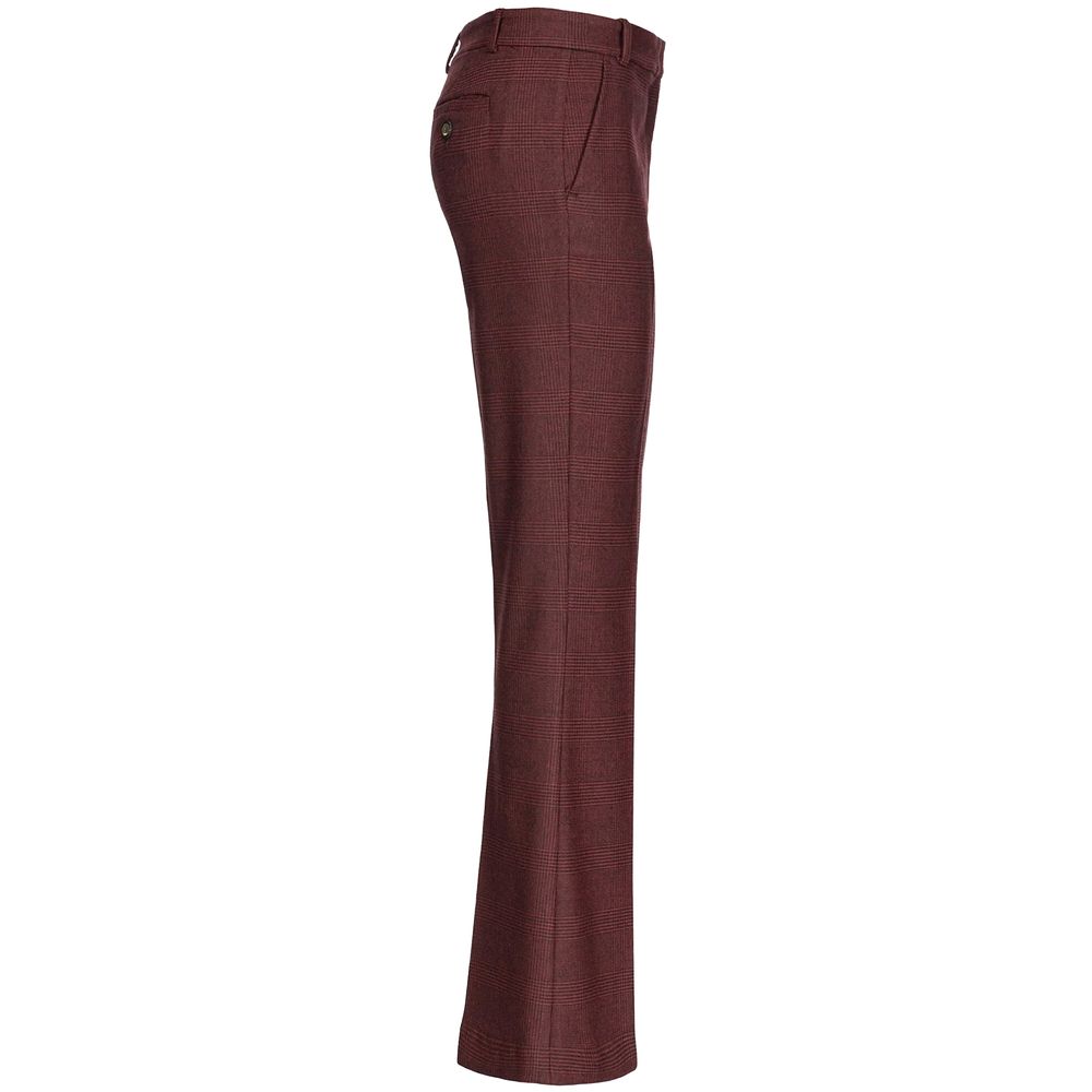 PINKO Red Prince of Wales Flared Trousers