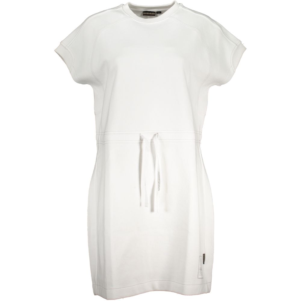 Napapijri White Cotton Dress: Urban Adventure Ready