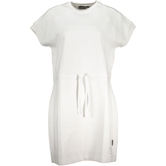 Napapijri White Cotton Dress: Urban Adventure Ready