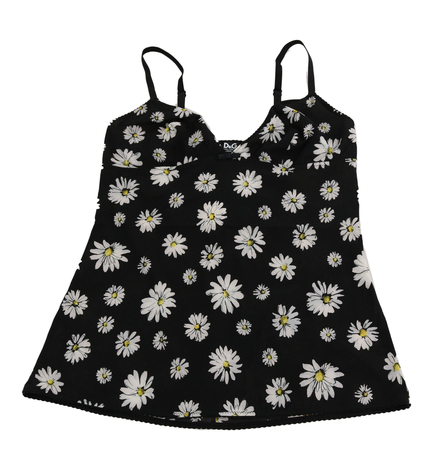 - Elegant Black Daisy Floral Lace Chemise Dress