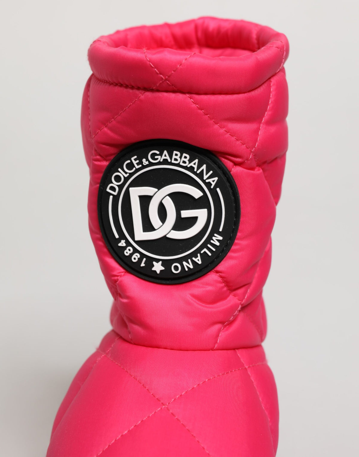 Dolce & Gabbana Pink White Viscose Padded Mid Calf Boots