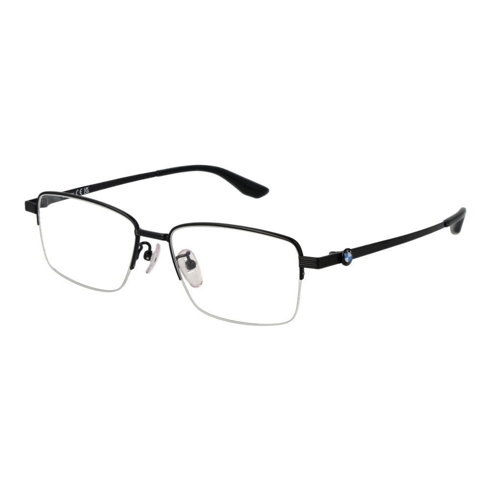 BMW Black Men’s Optical Frames – Half-Rim Titanium, 55mm