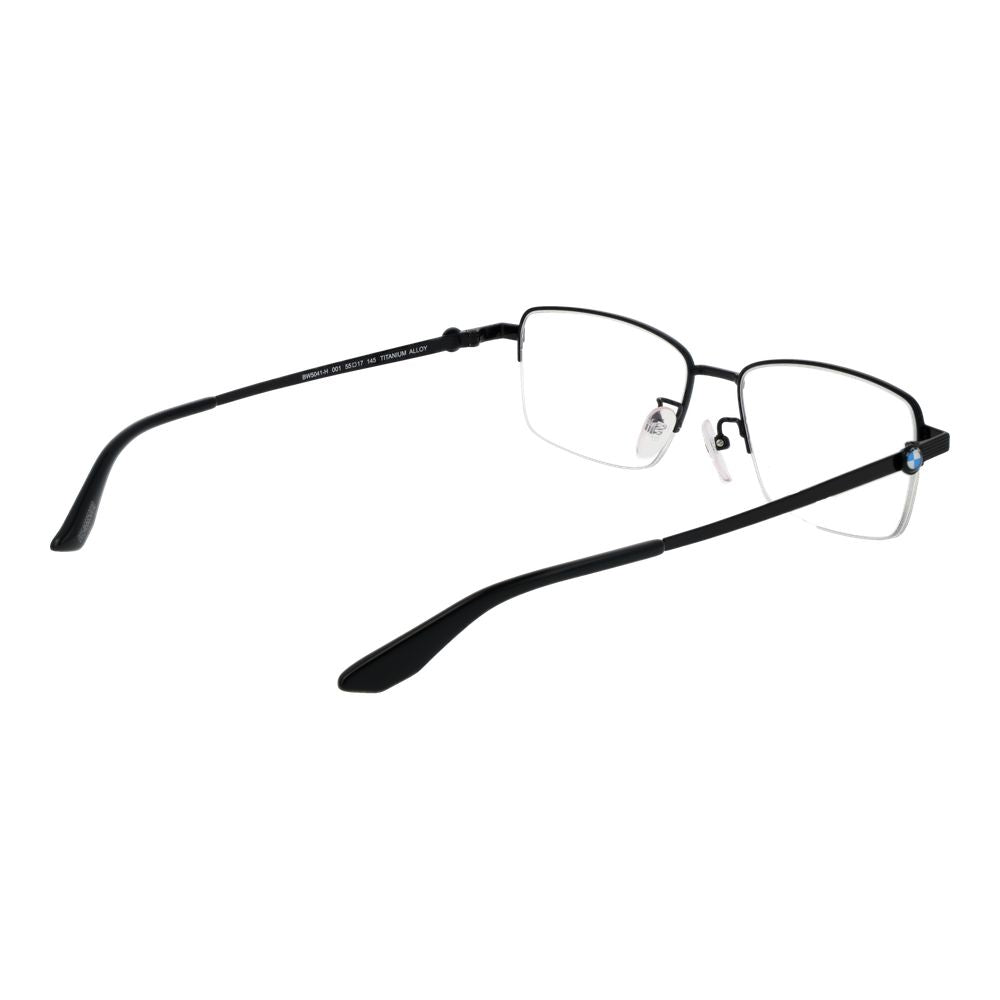 BMW Black Men’s Optical Frames – Half-Rim Titanium, 55mm