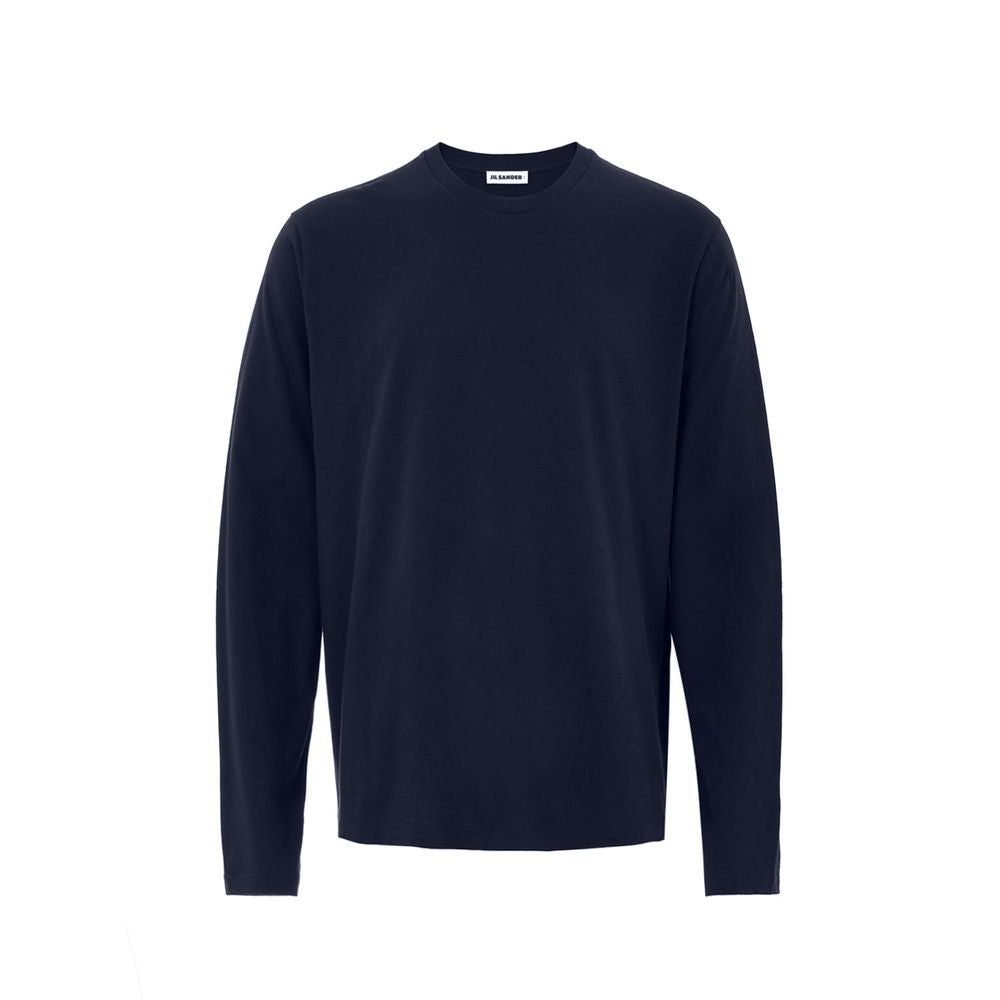 Jil Sander Blue Cotton Long Sleeve Crew Neck Long Sleeved T-Shirt