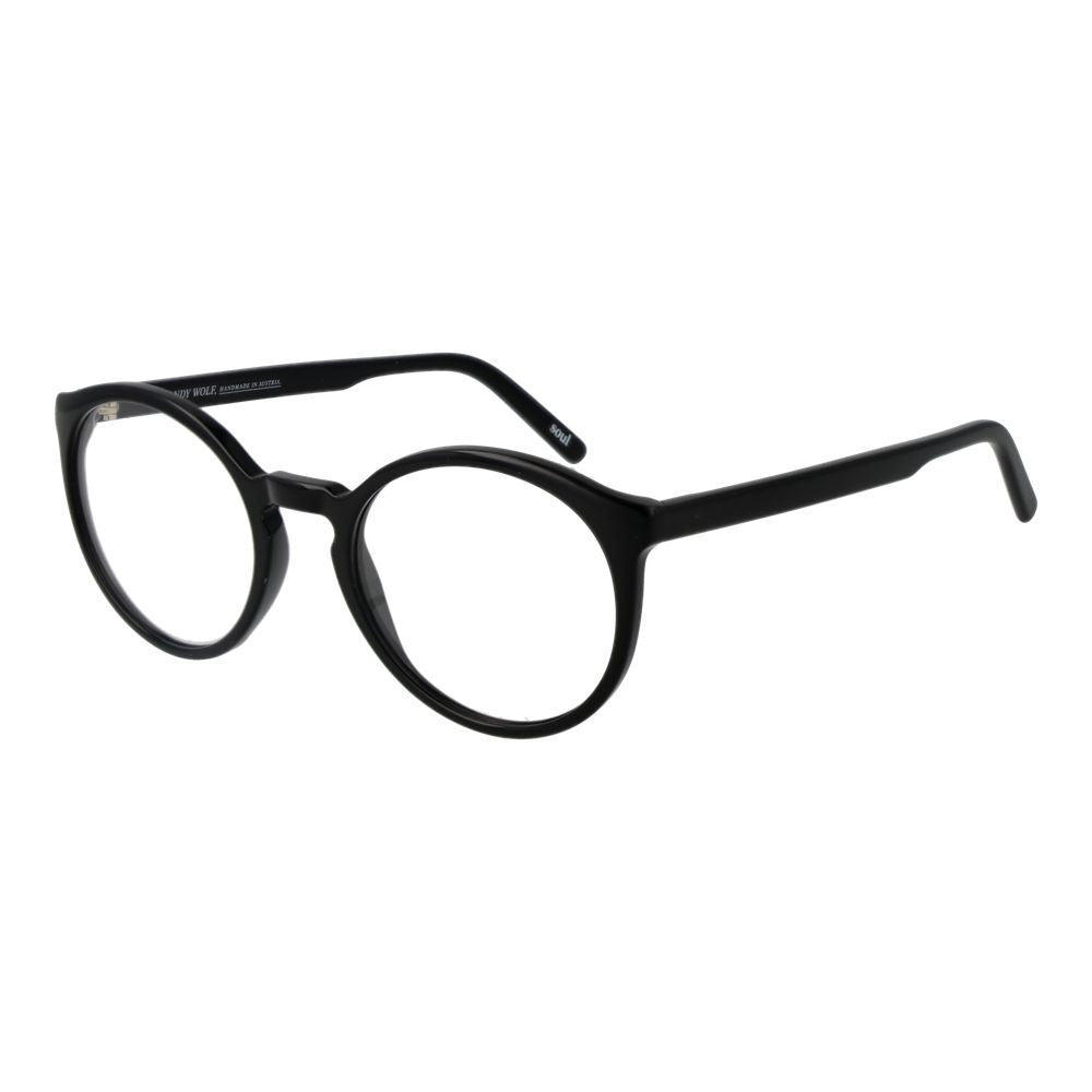 Andy Wolf Unisex Optical Frames – Black Round Frame, 52mm