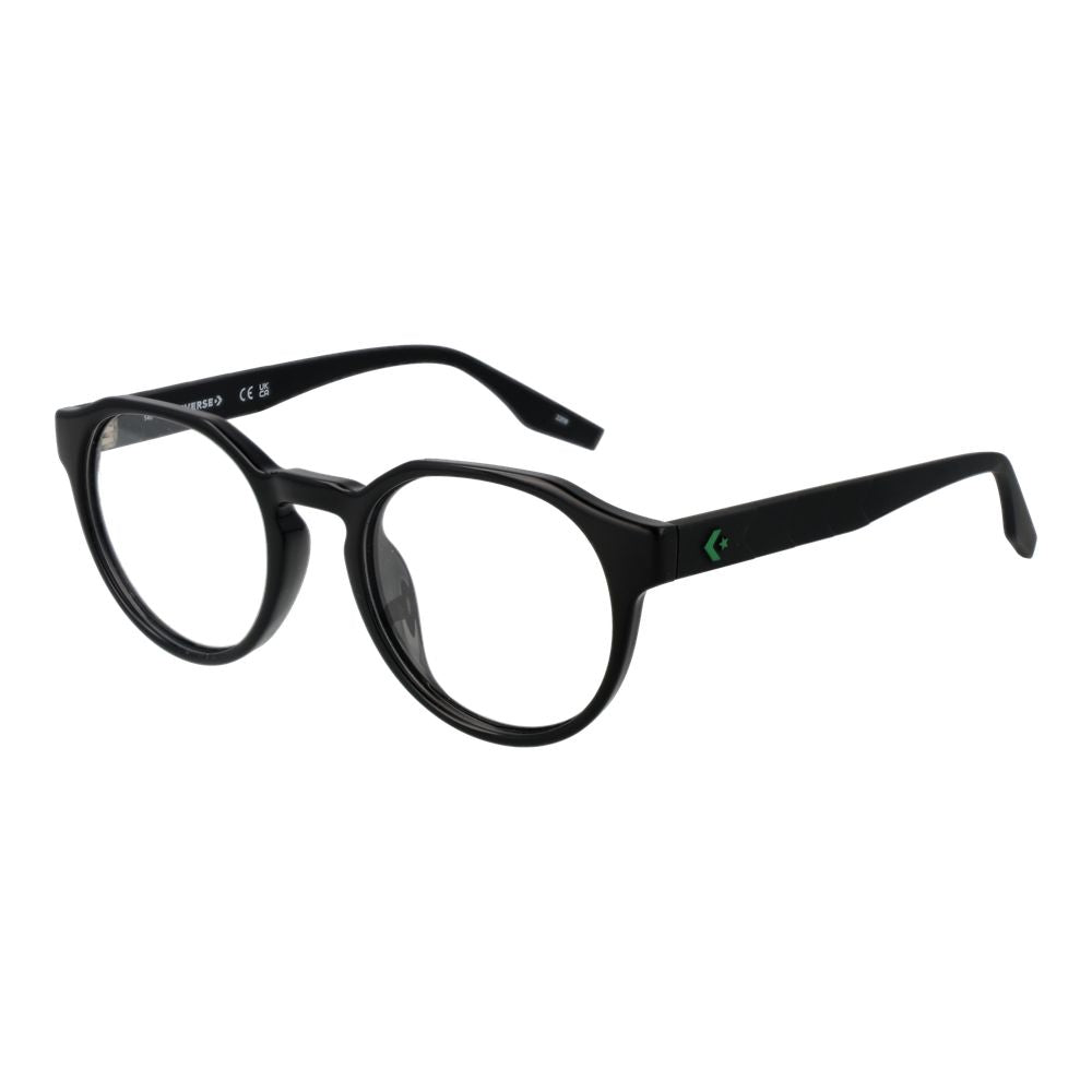 Converse Black Unisex Optical Frames – Round Full-Rim Design, 49mm