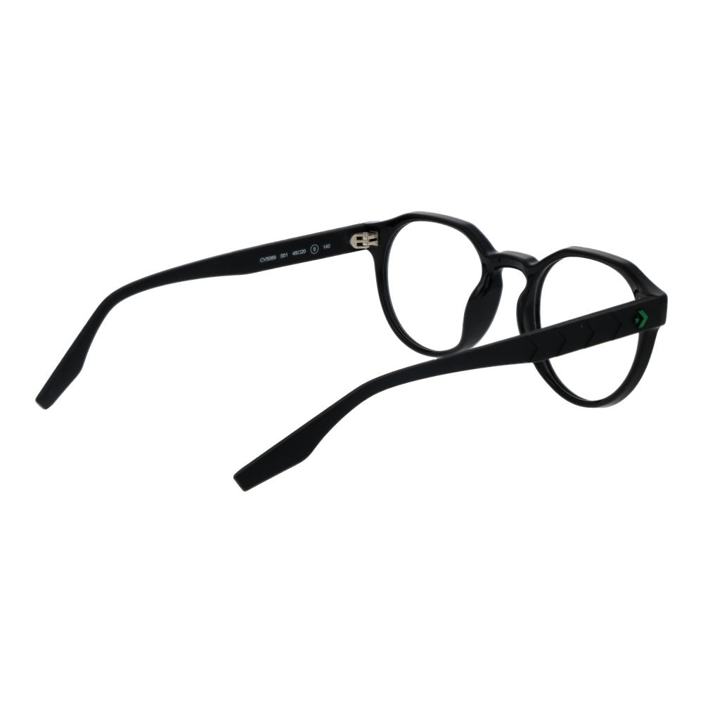 Converse Black Unisex Optical Frames – Round Full-Rim Design, 49mm