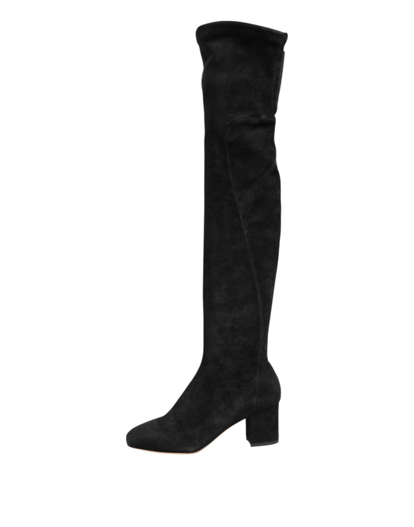 Dolce & Gabbana Black Suede Leather Knee High Boots for Women
