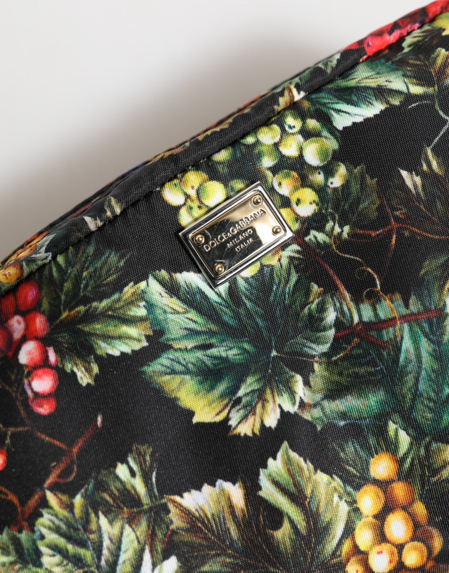 Dolce & Gabbana Multicolor Grape Print Clutch Bag