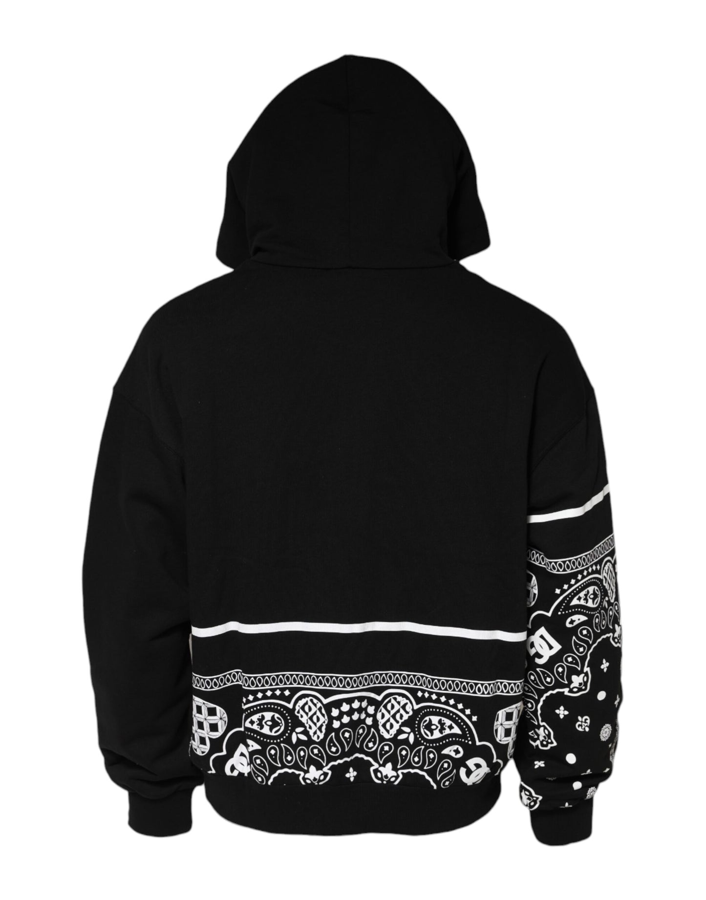 Dolce & Gabbana Black Bandana Hooded Sweatshirt for Men