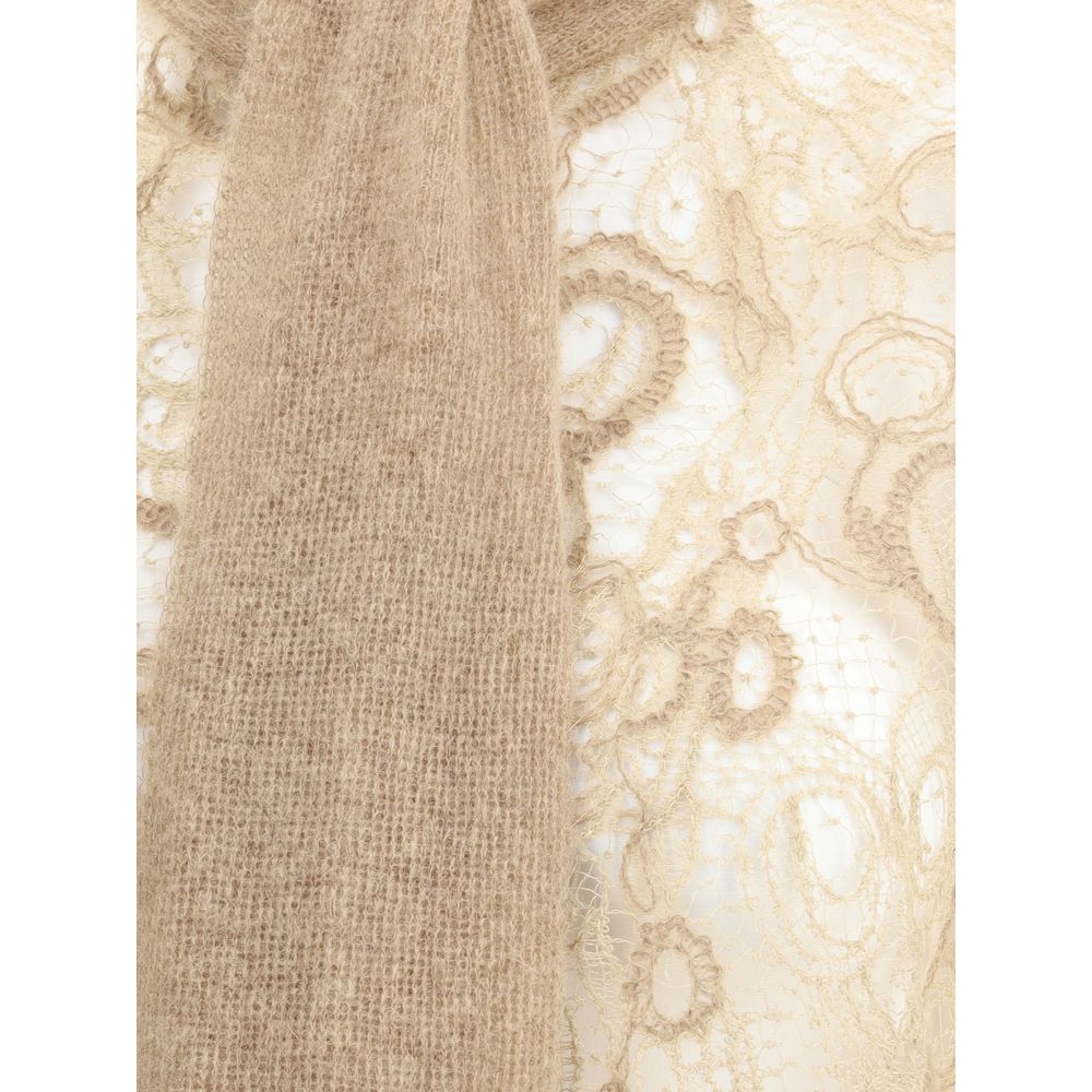Fabiana Filippi Macramé Lace Cropped Shirt