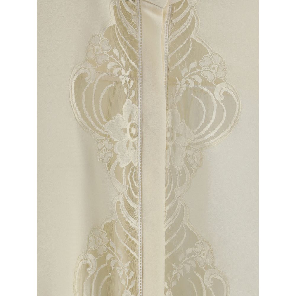 Chloé Silk Georgette and Lace Blouse