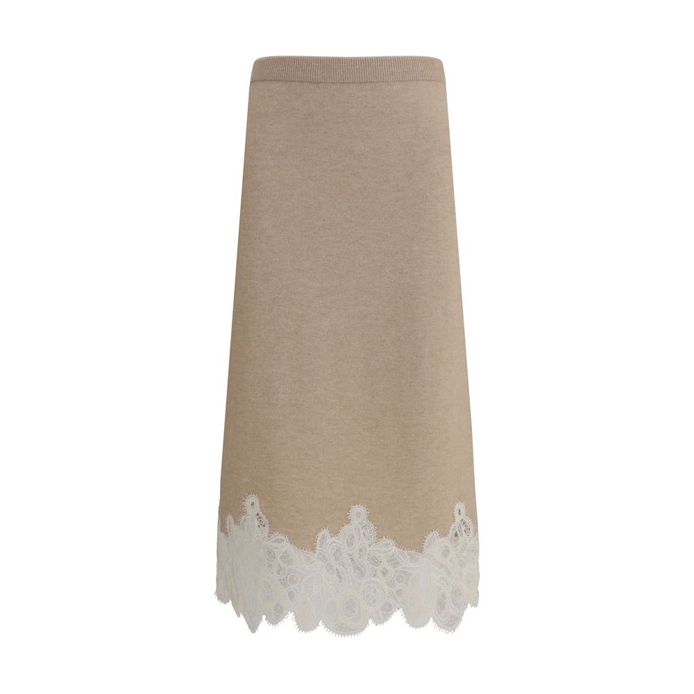 Fabiana Filippi Wool and Lace Midi Skirt