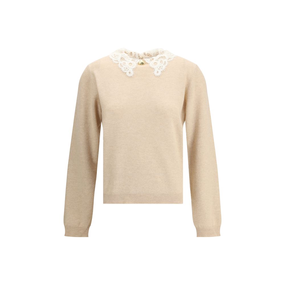 Fabiana Filippi Lace Collar Sweater