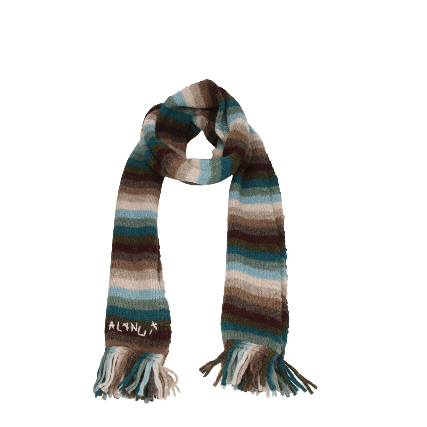 Alanui Multicoloured Alpaca Wool Blend Fringed Scarf