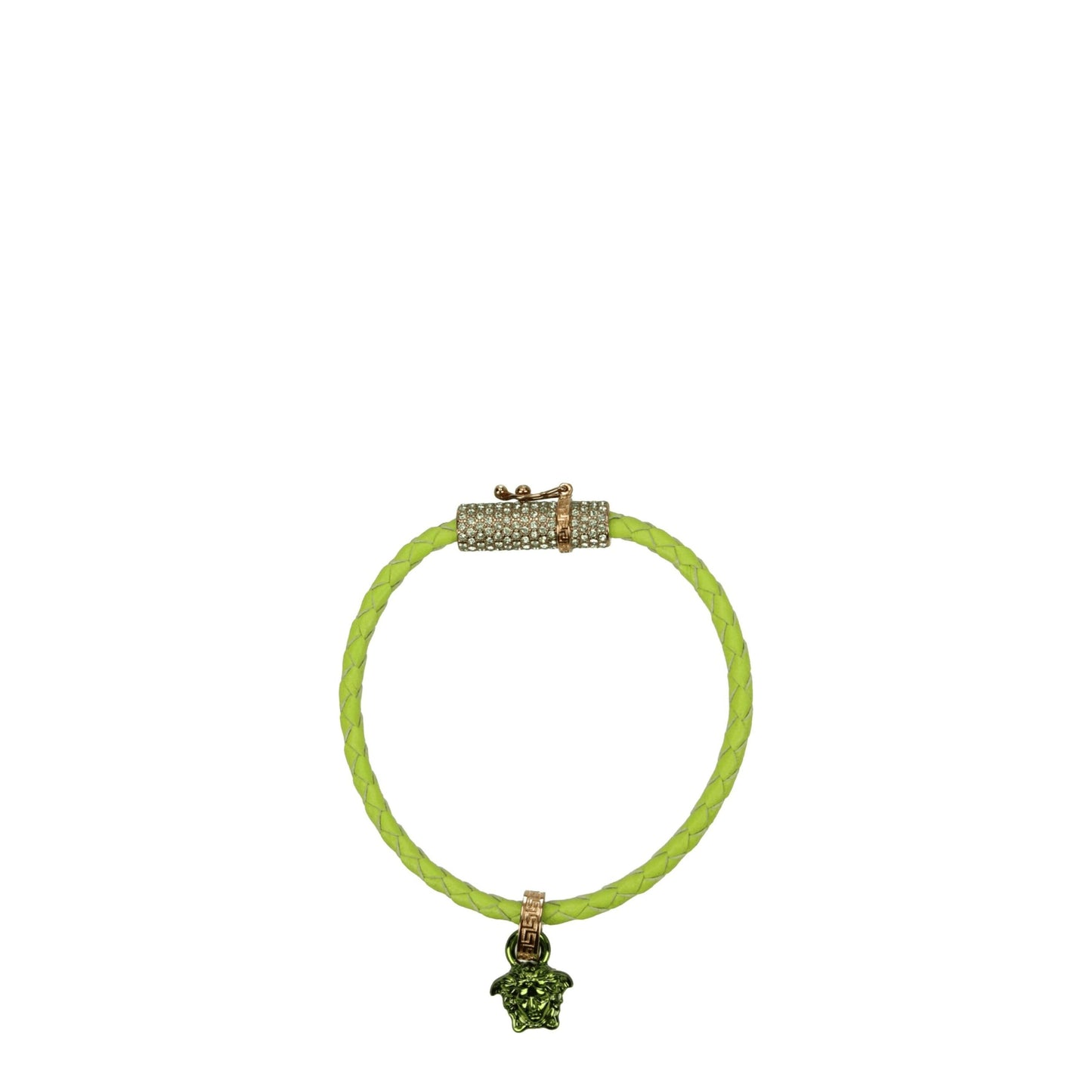Versace Green Leather Bracelet - Bold Elegance Redefined