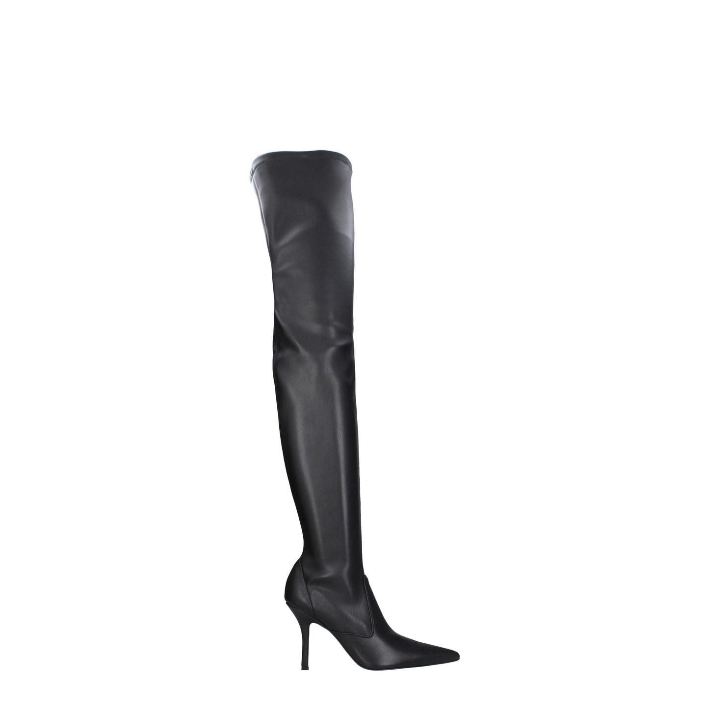 Paris Texas Black Leather Over The Knee Boots