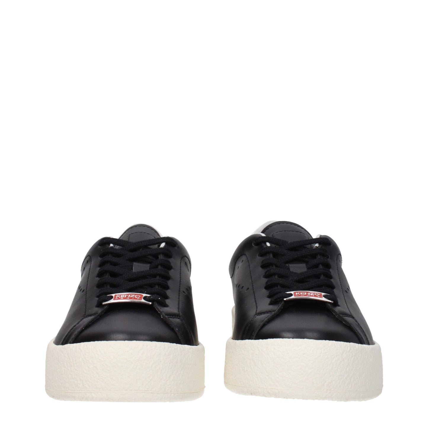 Kenzo Black Leather Low Tops – Sporty Glam Sneakers