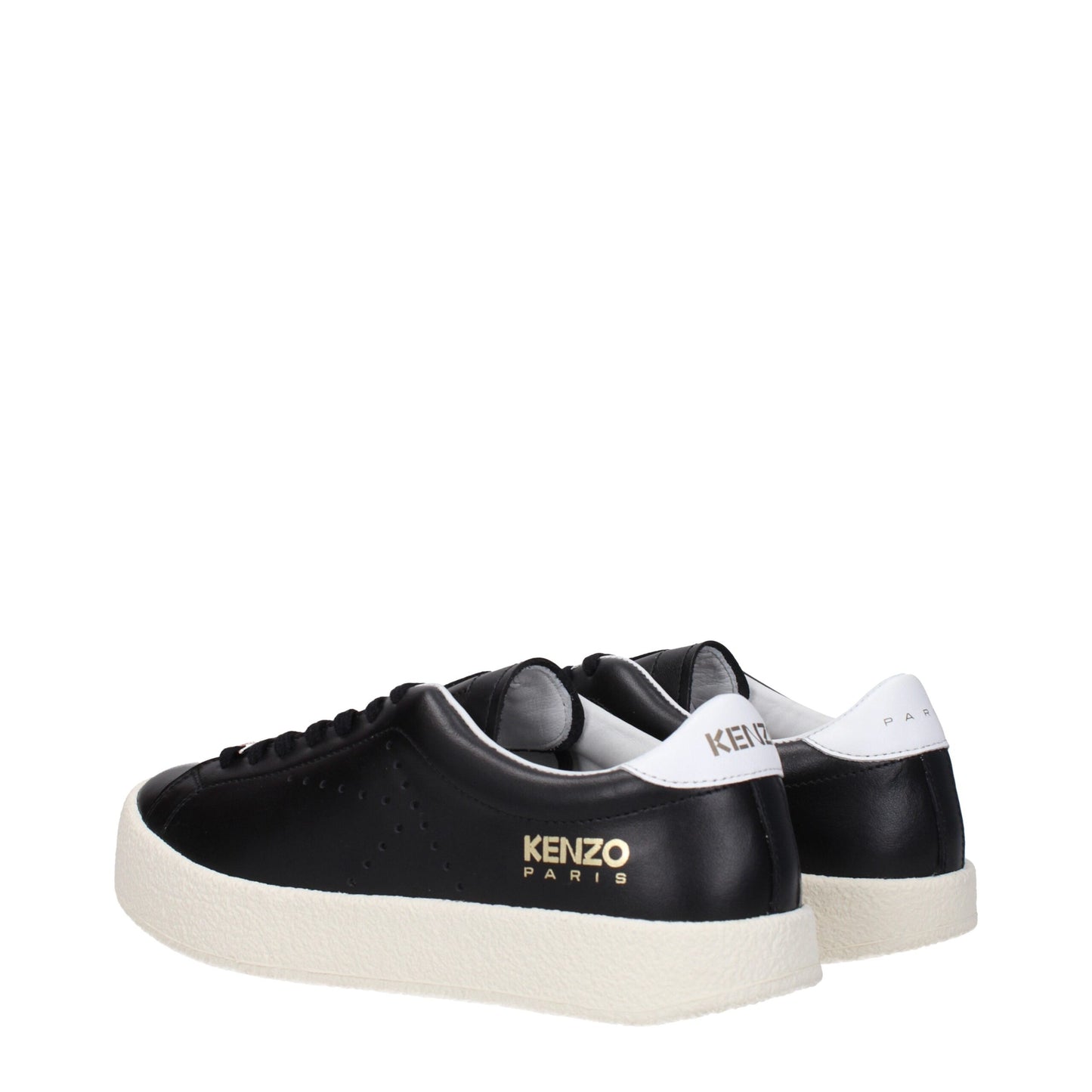 Kenzo Black Leather Low Tops – Sporty Glam Sneakers