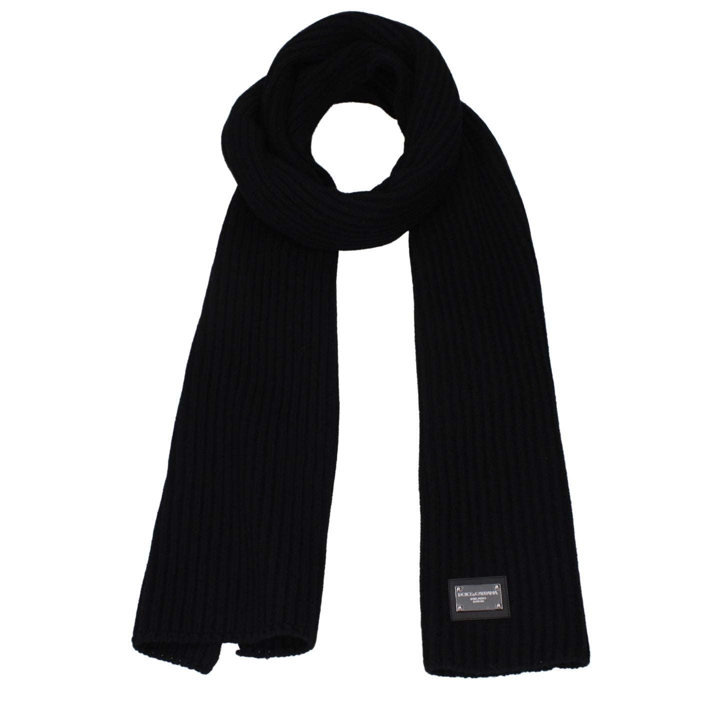Dolce & Gabbana Black Virgin Wool Scarf