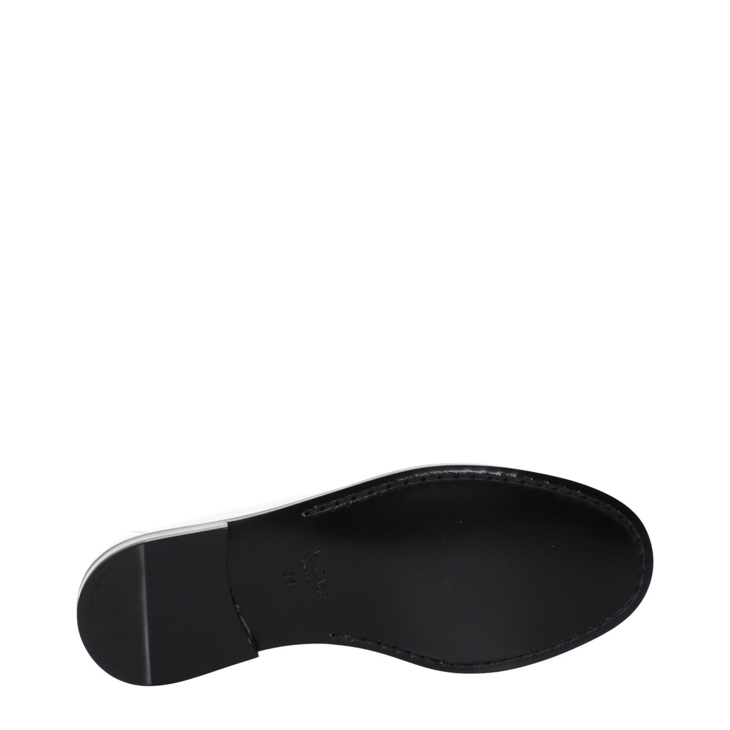 Versace White Leather Slip-On Loafers: Bold Luxury Footwear