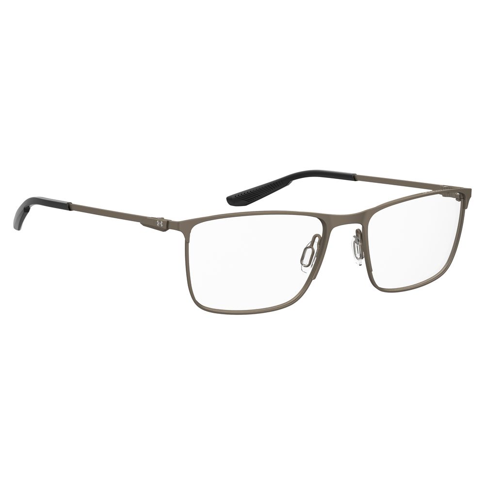 Under Armour Gray Metal Frames – Square Full-Rim Optical Glasses