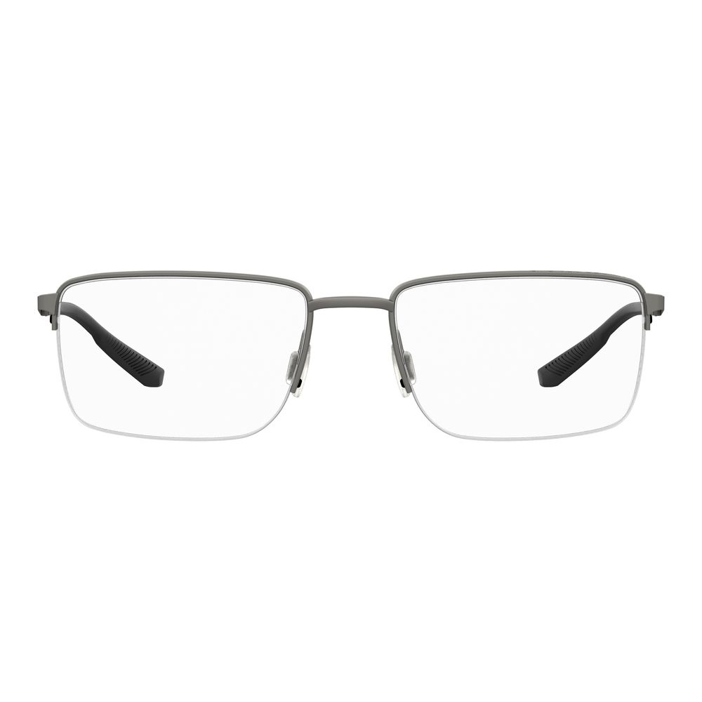 Under Armour Gray Metal Frames – Square Full-Rim Glasses, 55mm