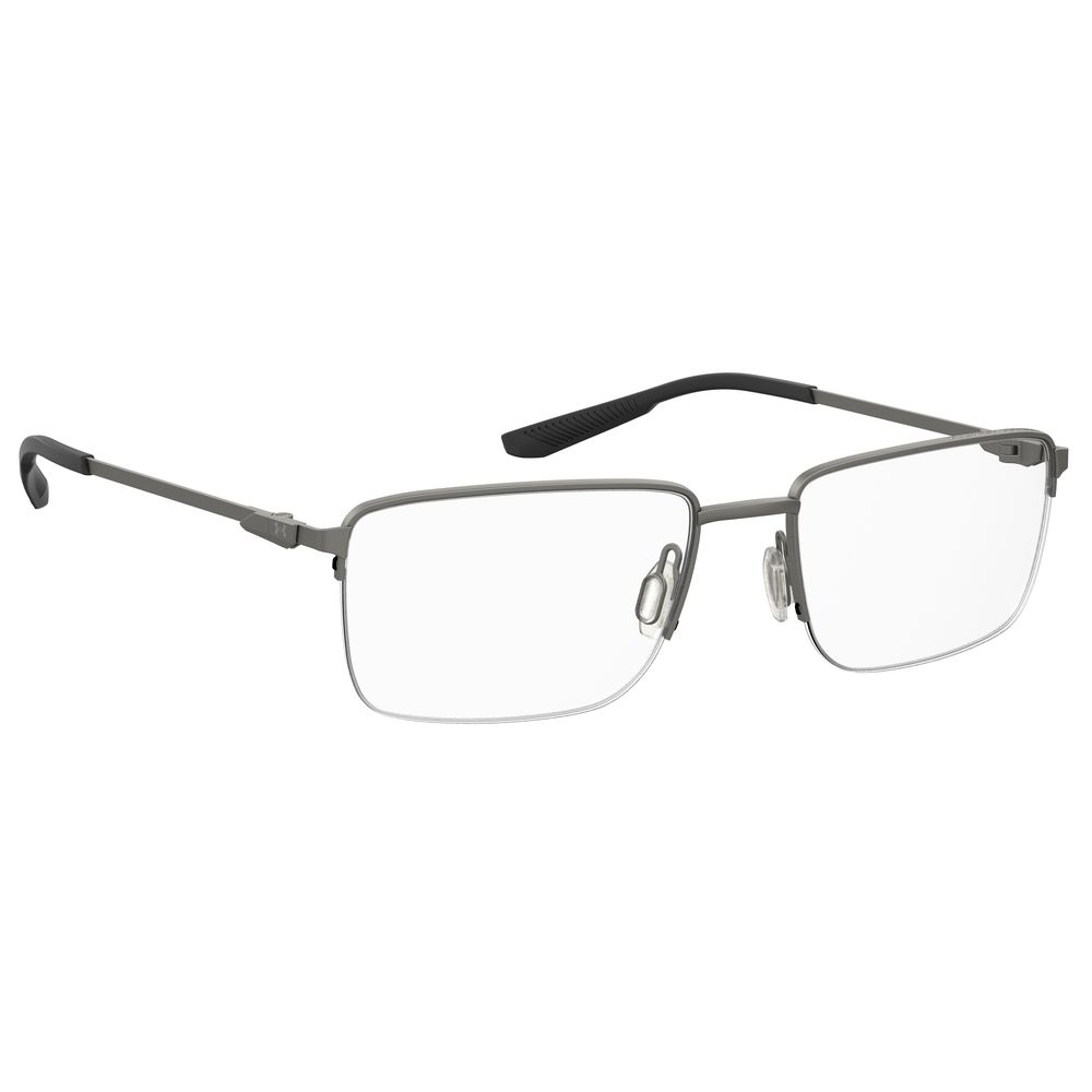 Under Armour Gray Metal Frames – Square Full-Rim Glasses, 55mm