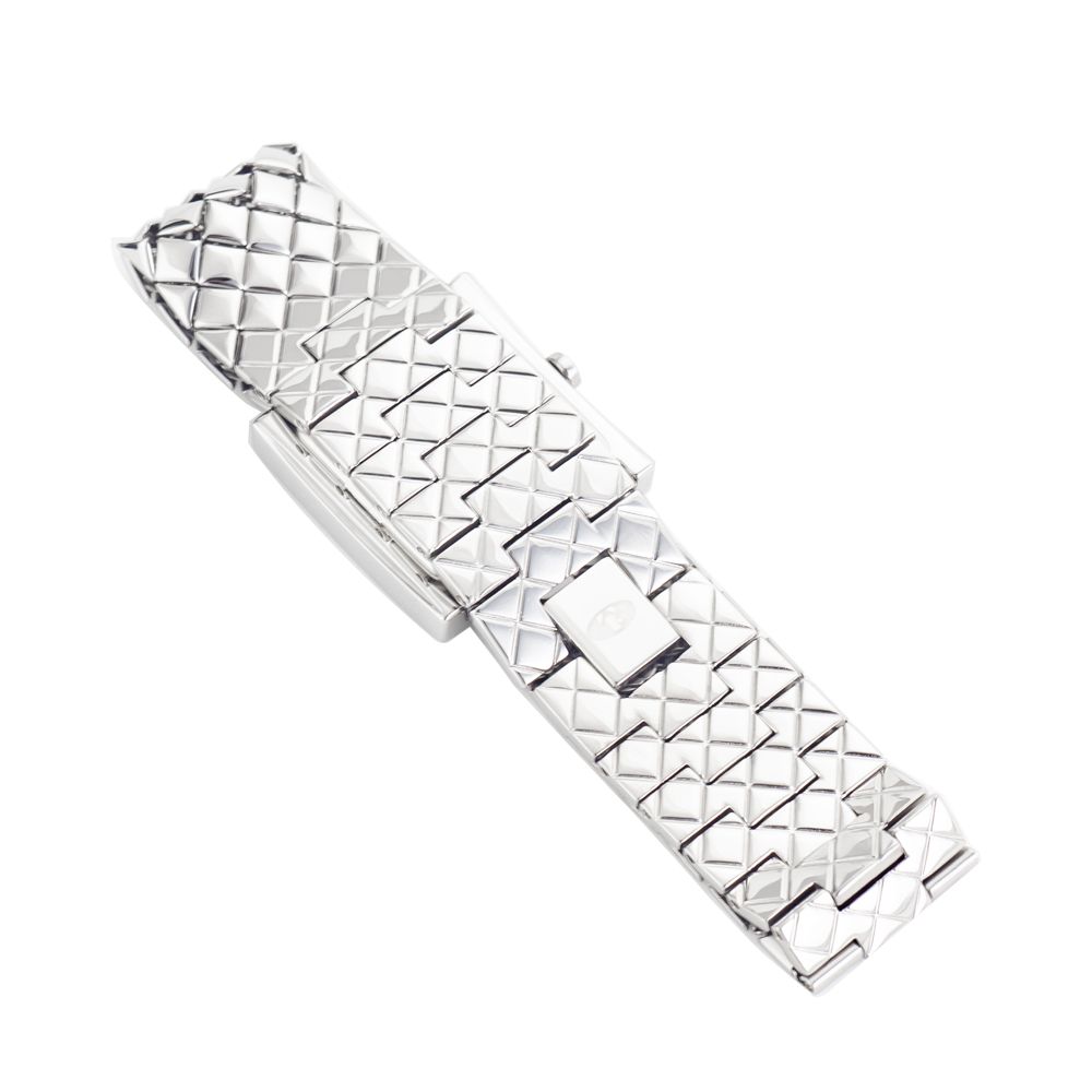 Time Force Silver Stainless Steel Watch with Pink Dial
