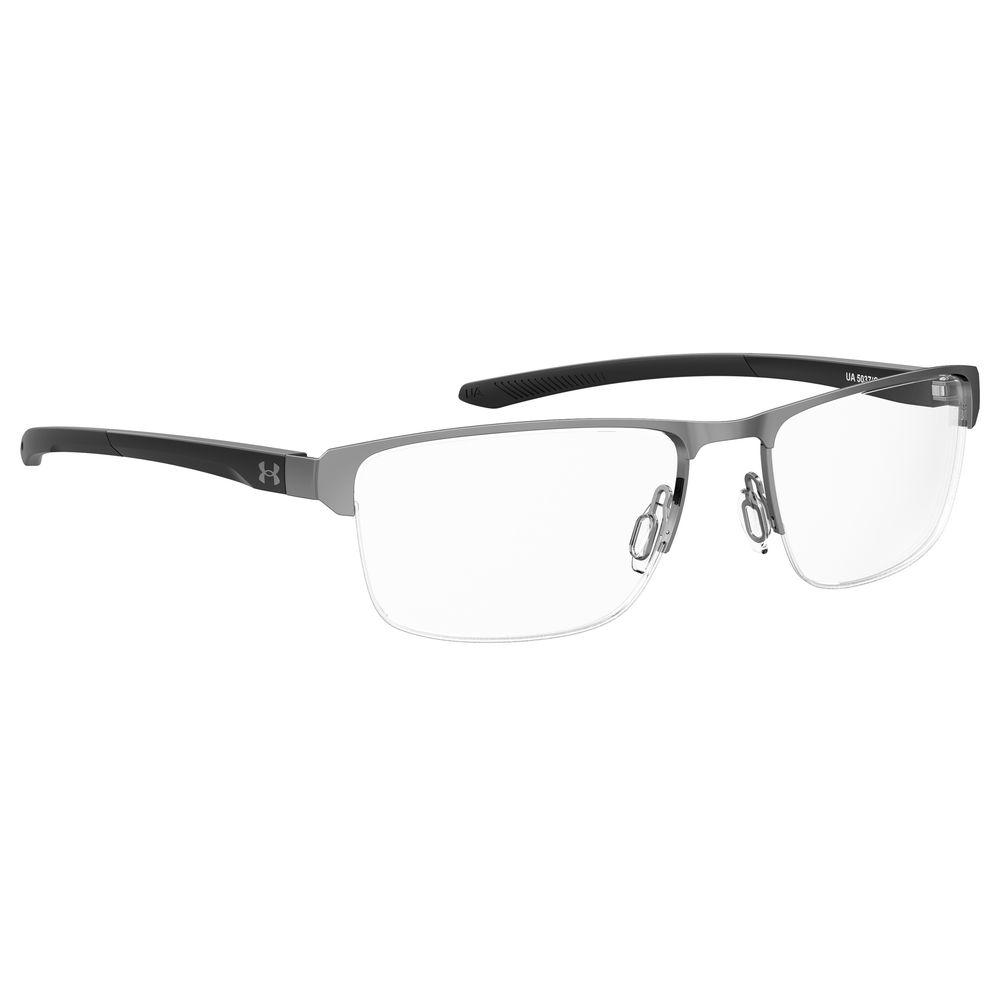 Under Armour Gray Metal Frames – Square Full-Rim, 55mm
