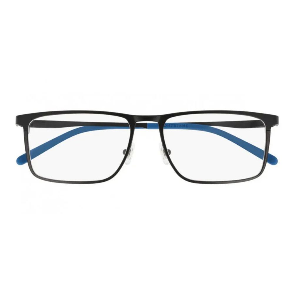 Montblanc Men's Black Metal Optical Glasses – 55mm Square Frame