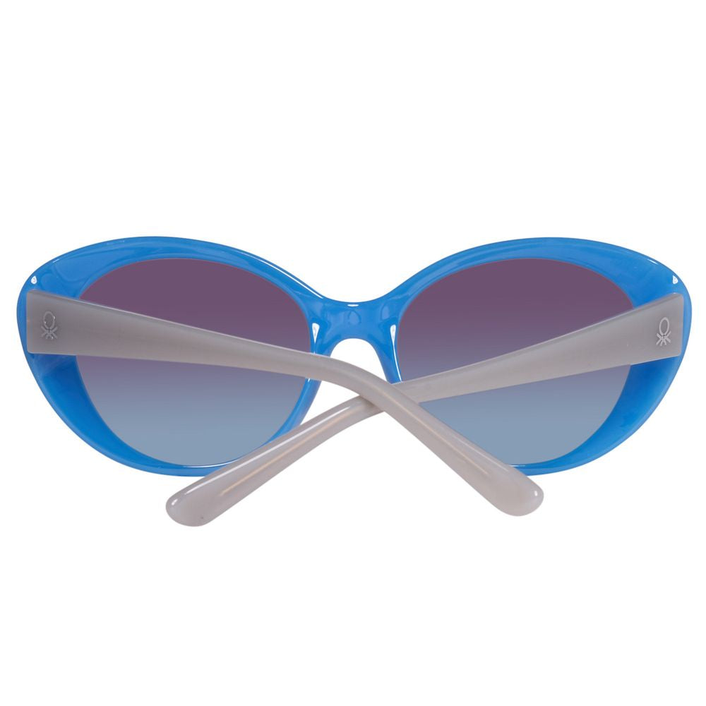 Benetton Women’s Sunglasses – Blue Injected Frame, Gradient Lenses