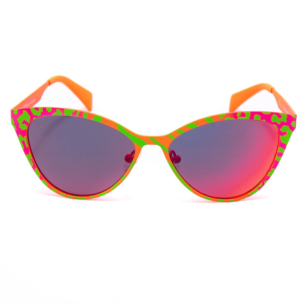 Italia Independent Women’s Sunglasses – Red Metal Frame, Irregular Slopes